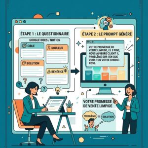Illustration du questionnaire offre claire avec l'IA