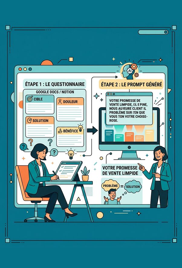 Illustration du questionnaire offre claire avec l'IA