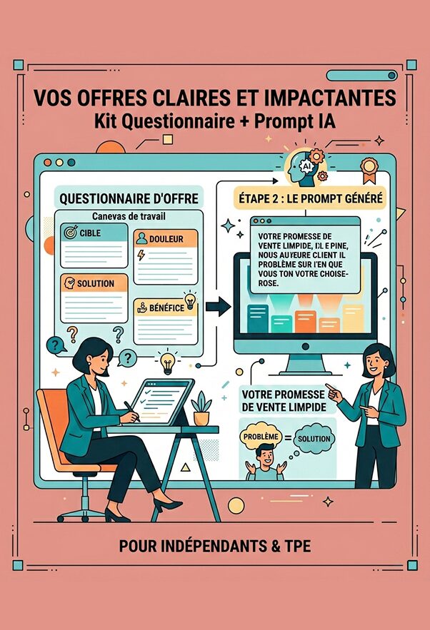 Illustration du questionnaire offre claire avec l'IA
